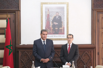 La cérémonie de passation des pouvoirs tenue le 8 octobre 2021 entre M. Saad Dine El Otmani et M. Aziz Akhannouch, nommé chef du gouvernement par SM le Roi Mohammed VI