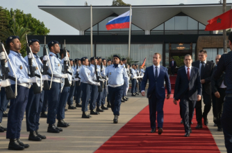  مراسم توديع الوزير الأول الروسي دميتري ميدفيديف يوم 11 أكتوبر 2017‎