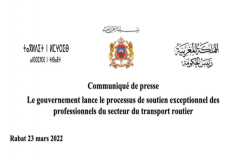 Le gouvernement lance le processus de soutien exceptionnel des professionnels du secteur du transport routier (Communiqué de presse)